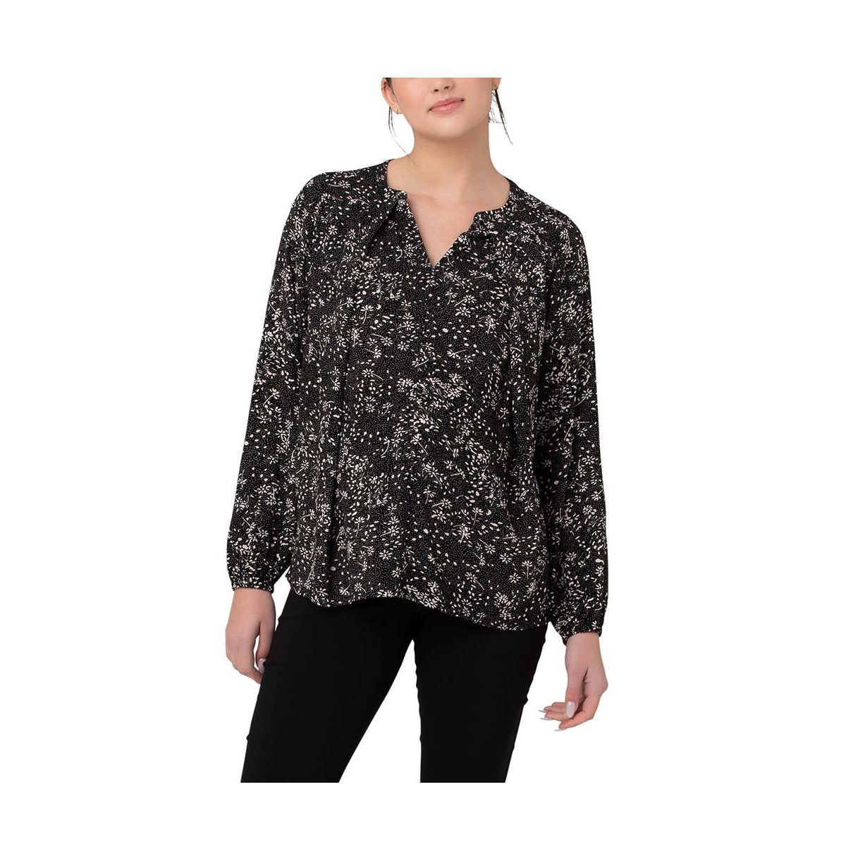 RIPE MATERNITY TRIXIE NURSING BLOUSE BLACK/NATURAL