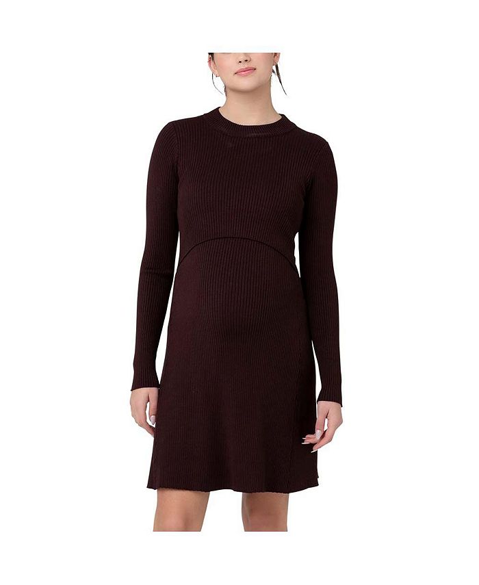 Ripe Maternity Hailey Rib Knit Nursing Dress Chocolate Macy's