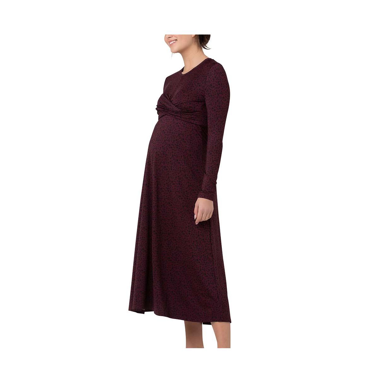Ripe Maternity Maternity Ripe Jude Cross Front Nursing DressBlack - Maroon