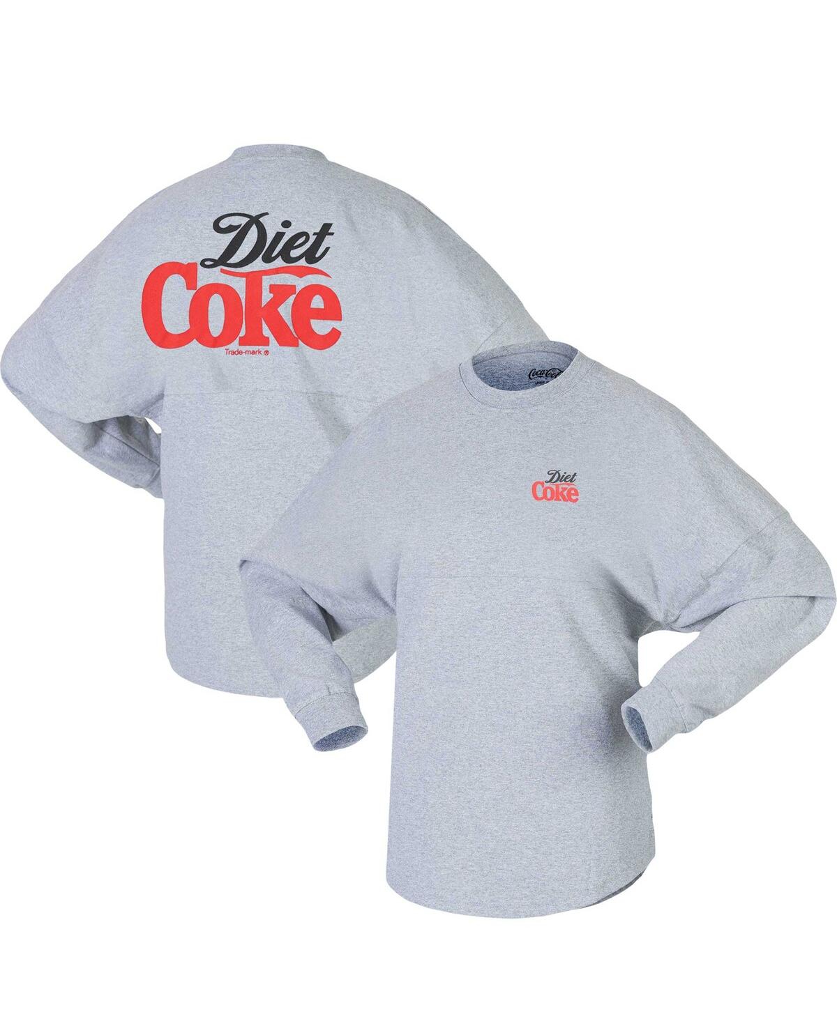 Shop Spirit Jersey Men's And Women's Heather Gray Diet Coke Long Sleeve T-shirt