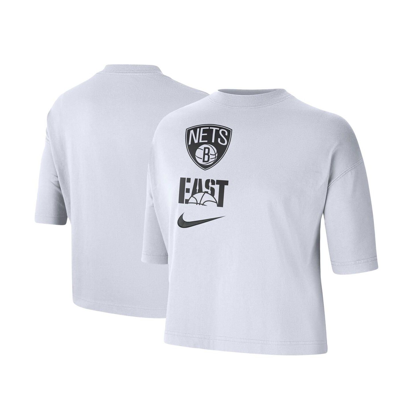 Женская футболка Nike White Brooklyn Nets Essential Boxy — фото 2