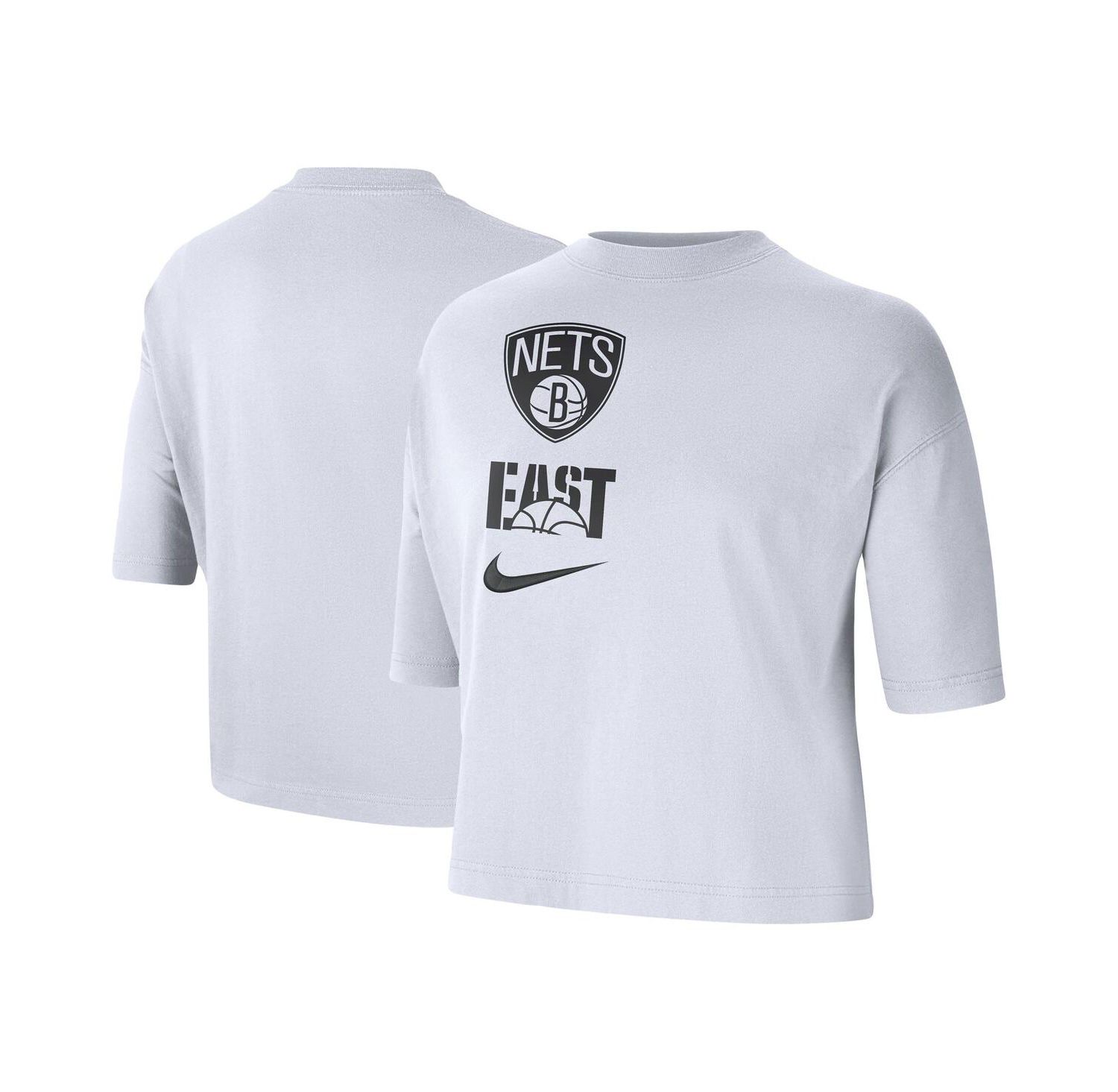 Women's White Brooklyn Nets Essential Boxy T-shirt