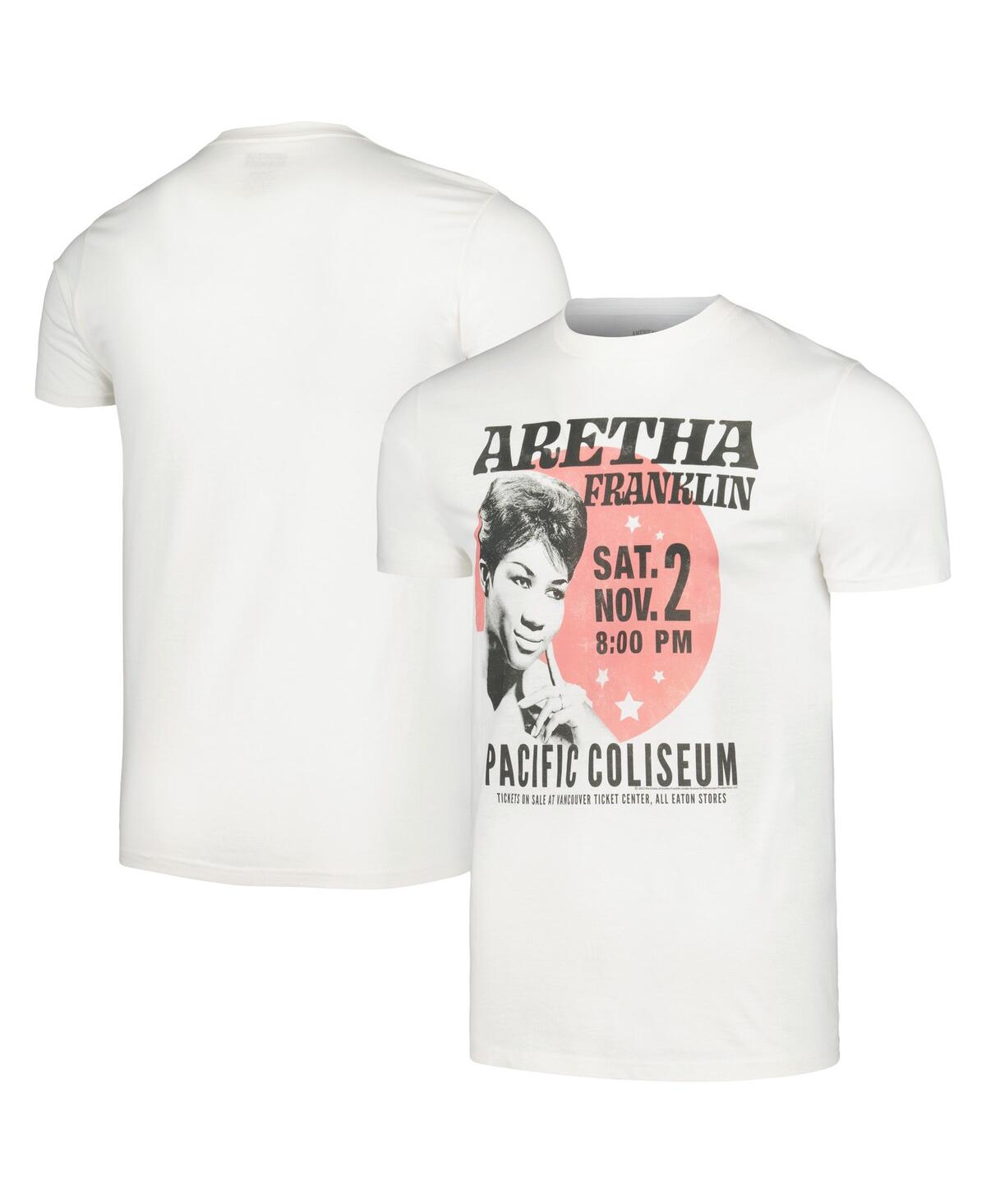 Men's Natural Aretha Franklin Circle Poster T-shirt - Natural