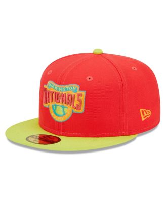 Men's Red, Neon Green Washington Nationals 2008 Inaugural Season Lava Highlighter Combo 59FIFTY Fitted Hat