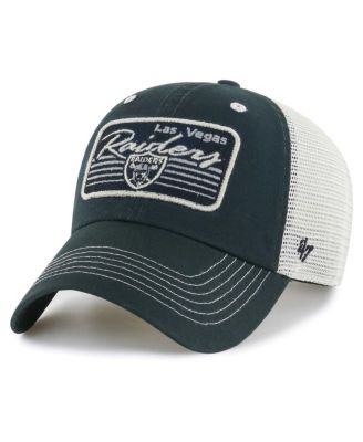 Men's Black, Natural Las Vegas Raiders Five Point Trucker Clean Up Adjustable Hat