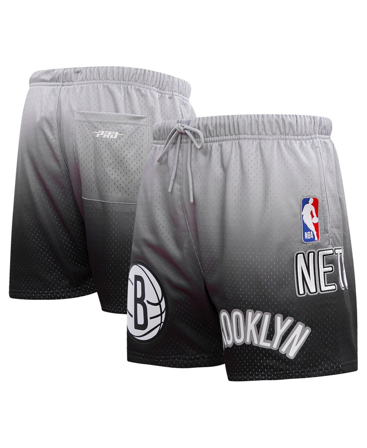Men's Pro Standard Gray Brooklyn Nets Ombre Mesh Shorts - Gray
