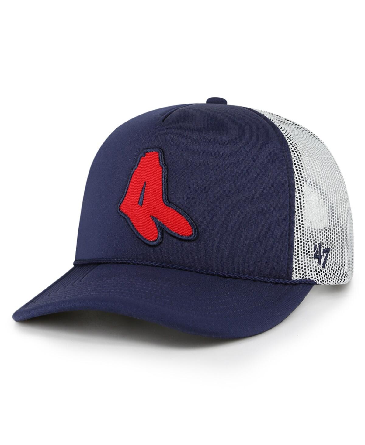 Shop 47 Brand Men's ' Navy Boston Red Sox Foam Logo Trucker Snapback Hat