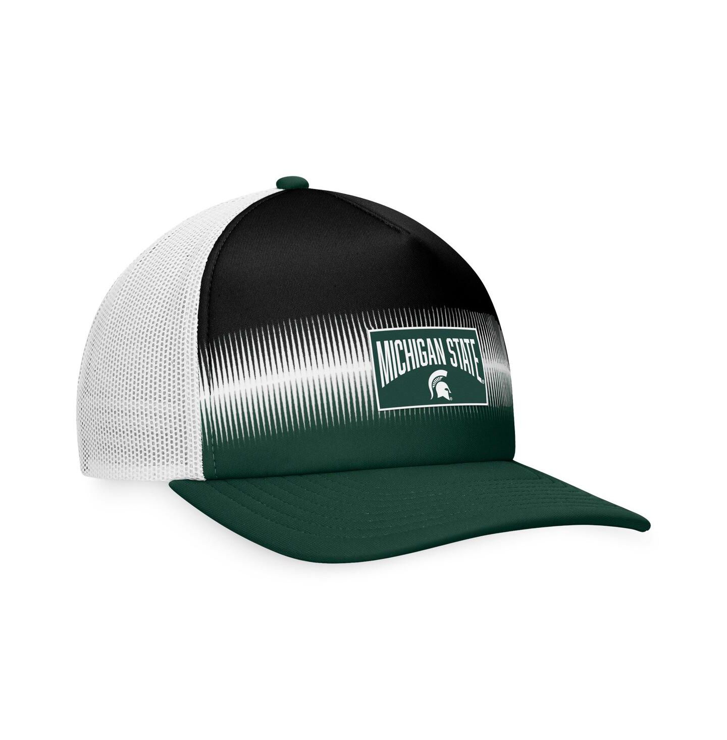 Мужская кепка Top of the World Green, Black Michigan State Spartans Daybreak Foam Trucker Adjustable Hat — фото 3