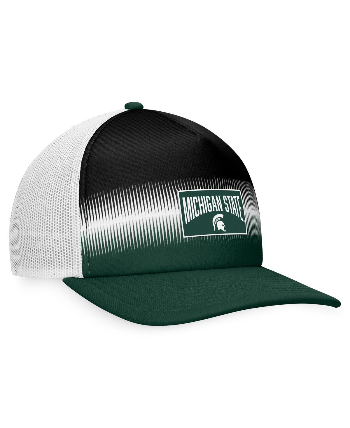 Top Of The World Men's  Green, Black Michigan State Spartans Daybreak Foam Trucker Adjustable Hat In Green,black