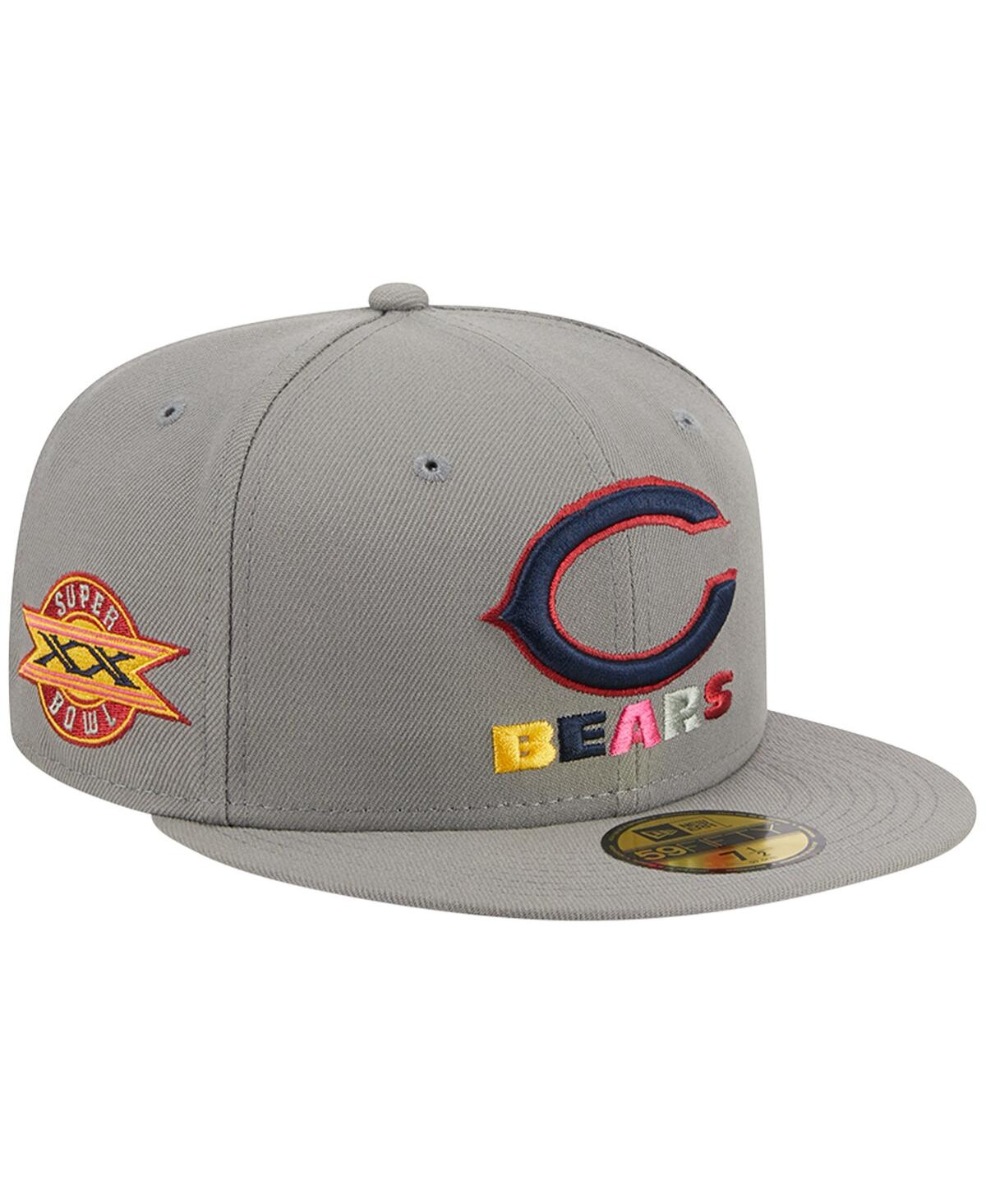 Shop New Era Men's  Gray Chicago Bears Color Pack 59fifty Fitted Hat