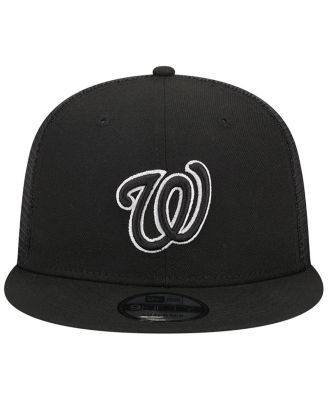Men's Black Washington Nationals Trucker 9FIFTY Snapback Hat