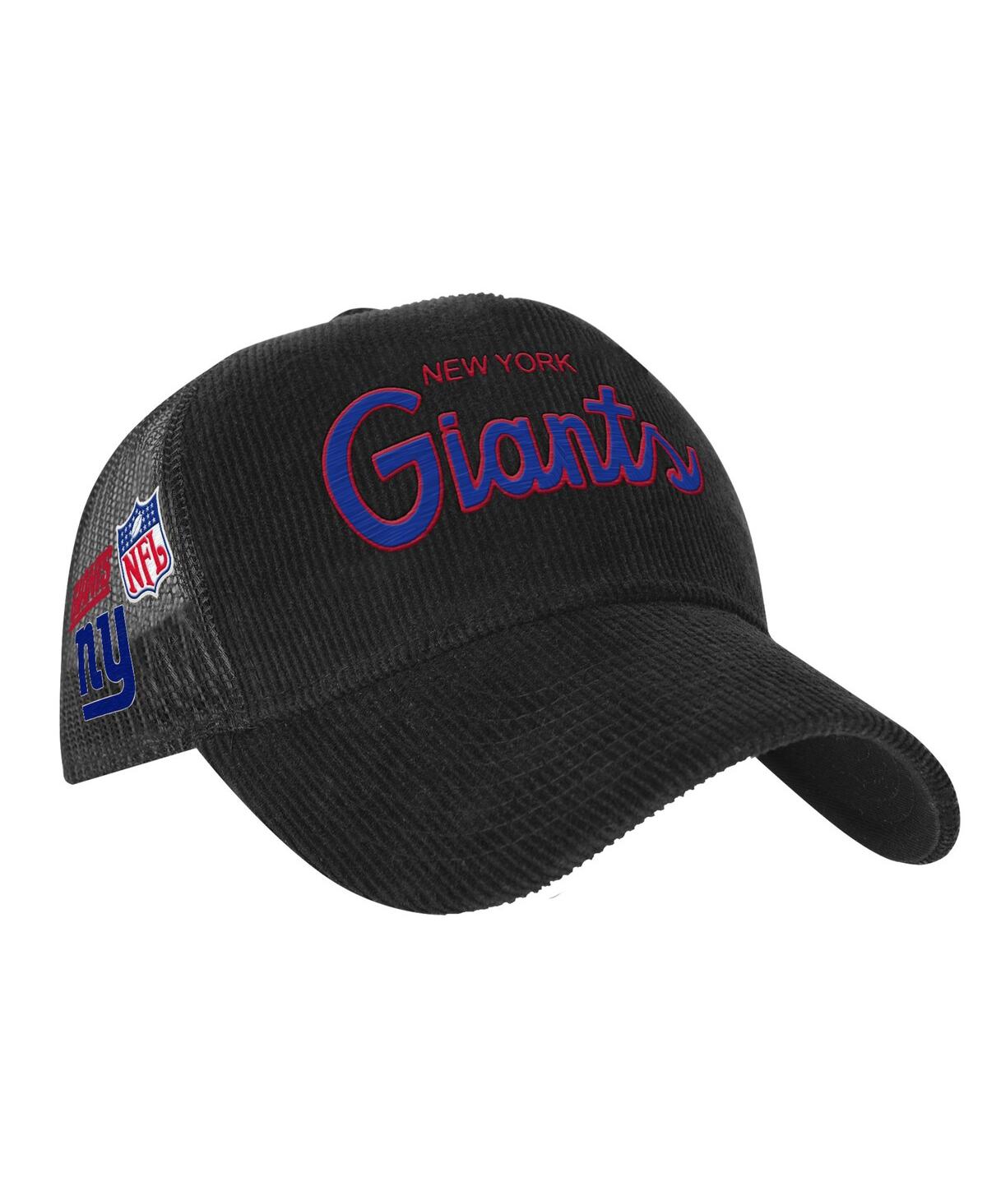 Mitchell & Ness Kids' Big Boys And Girls  Black New York Giants Times Up Precurved Trucker Adjustable Hat