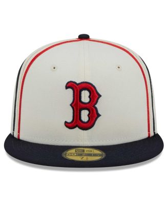 Men's Cream, Navy Boston Red Sox Chrome Sutash 59FIFTY Fitted Hat