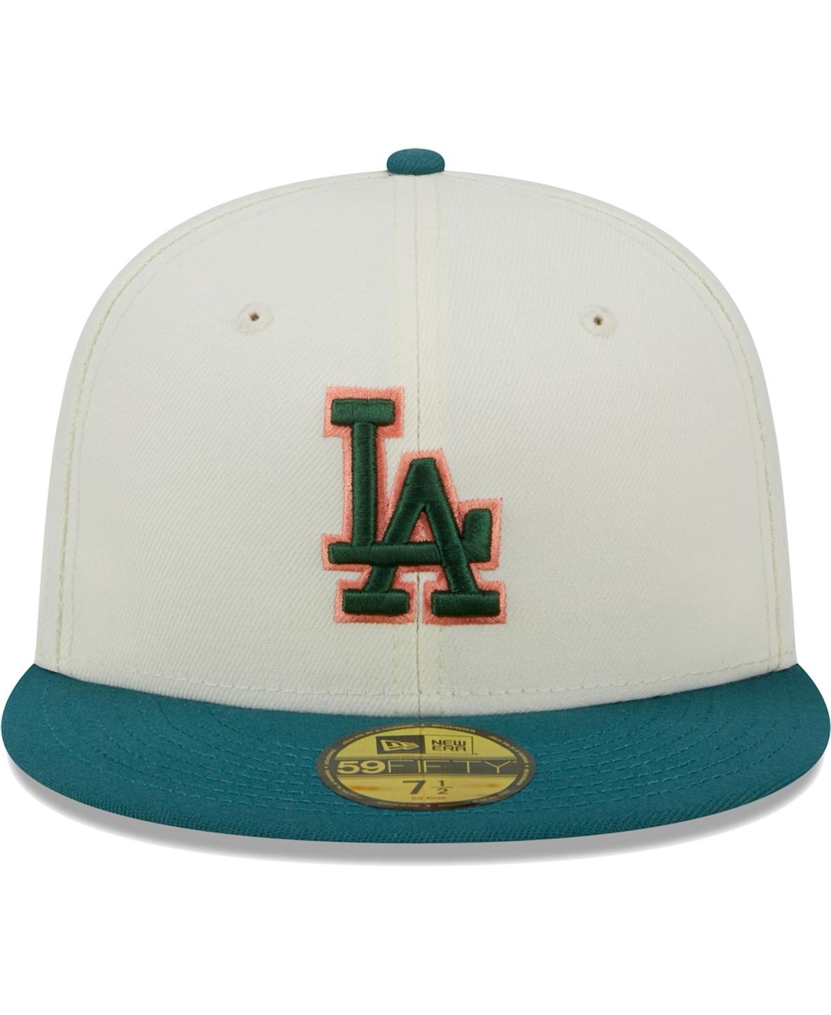 New Era Cream Los Angeles Dodgers Chrome Evergreen 59fifty Fitted Hat In Cream