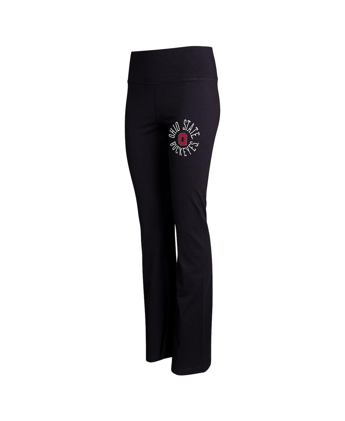 Concepts Sport Women's  Black Ohio State Buckeyes Enclave Tri-blend Flared Leggings