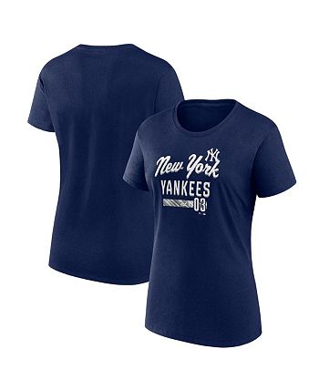 Women's Fanatics Branded Navy New York Yankees Plus Size Live for It V-Neck  T-Shirt