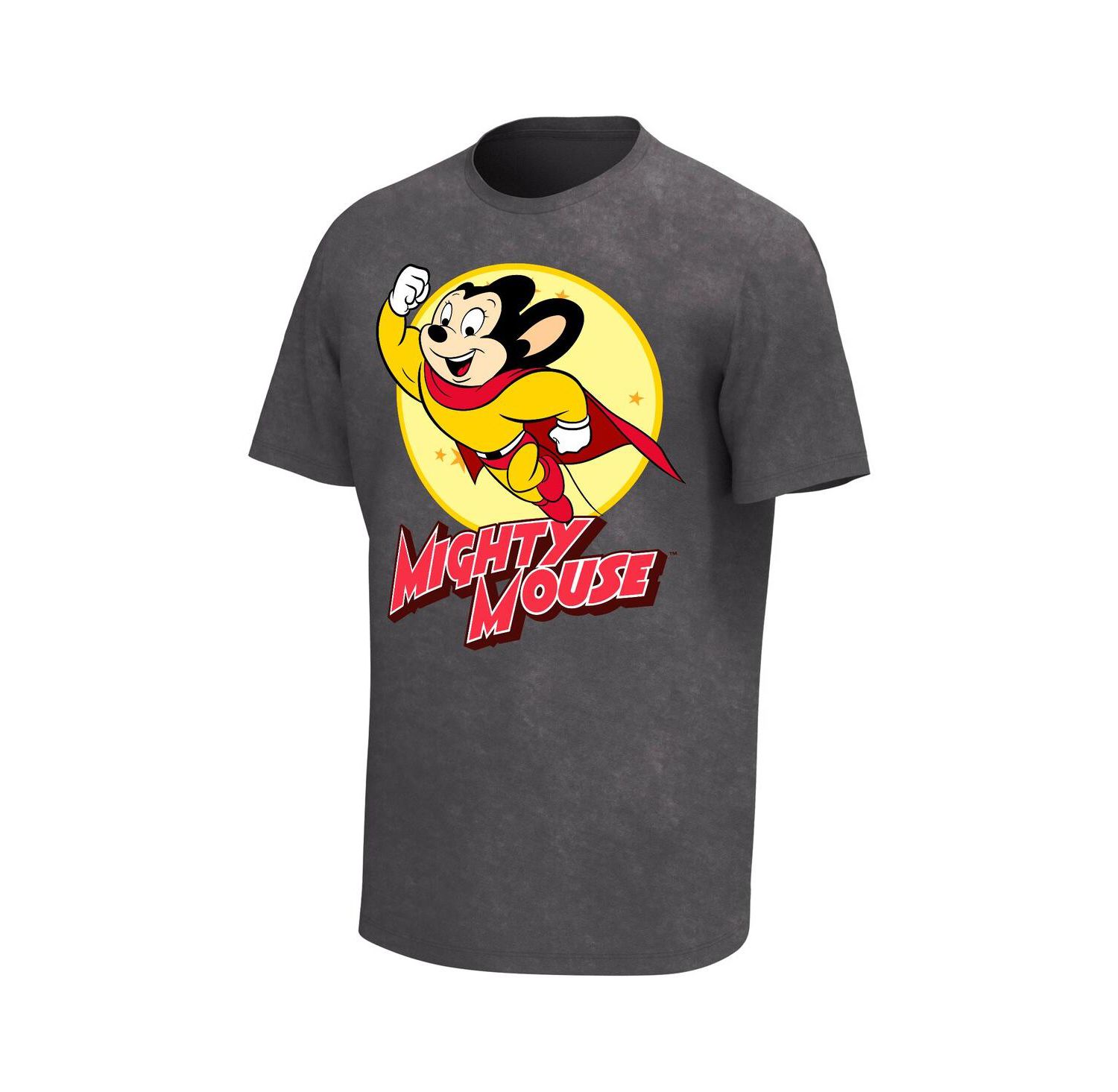 Men's Black Mighty Mouse Washed Graphic T-shirt