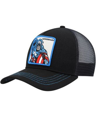 Men's Black Captain America Retro A-Frame Snapback Hat