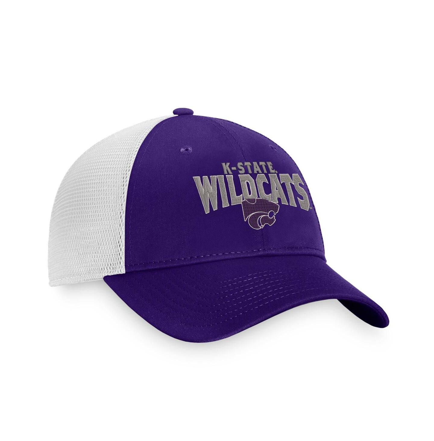 Мужская кепка Top of the World Purple, White Kansas State Wildcats Breakout Trucker Snapback Hat — фото 3