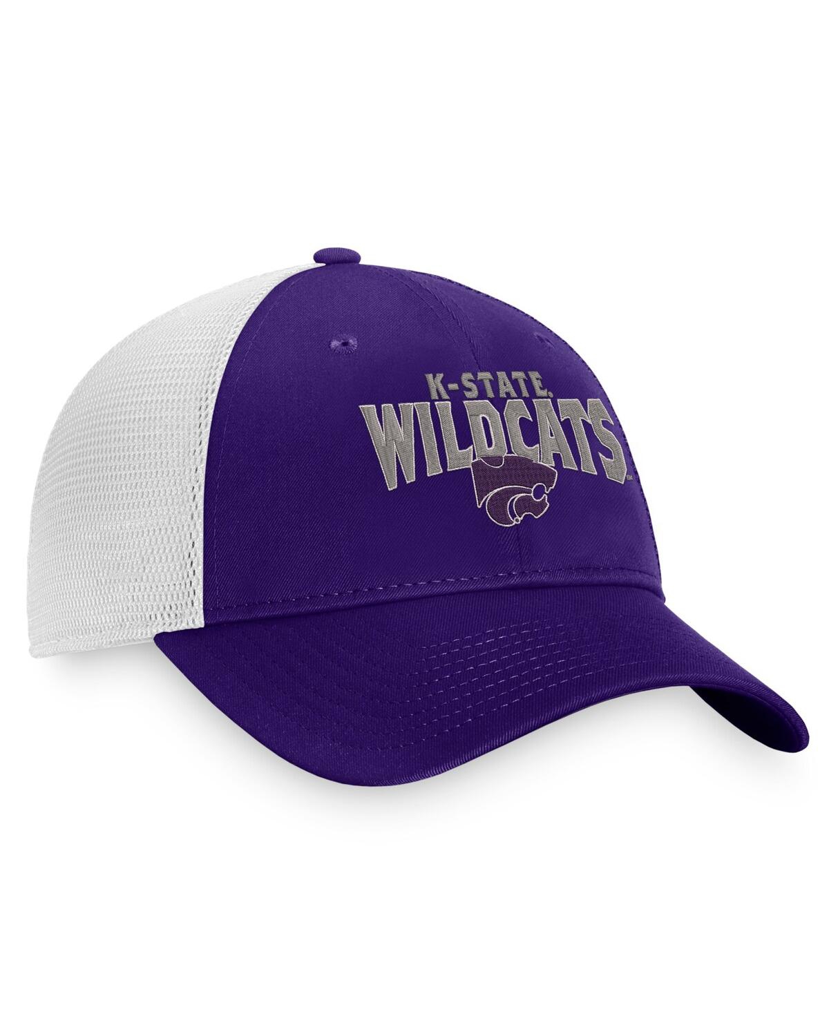 Men's Top of the World White Kansas State Wildcats Breakout Trucker Snapback Hat - White