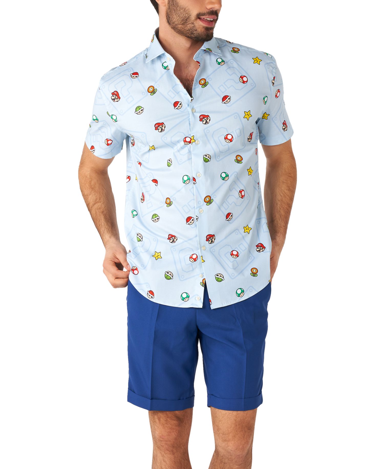 Men's SHIRT Short Sleeve Super Mario Icons