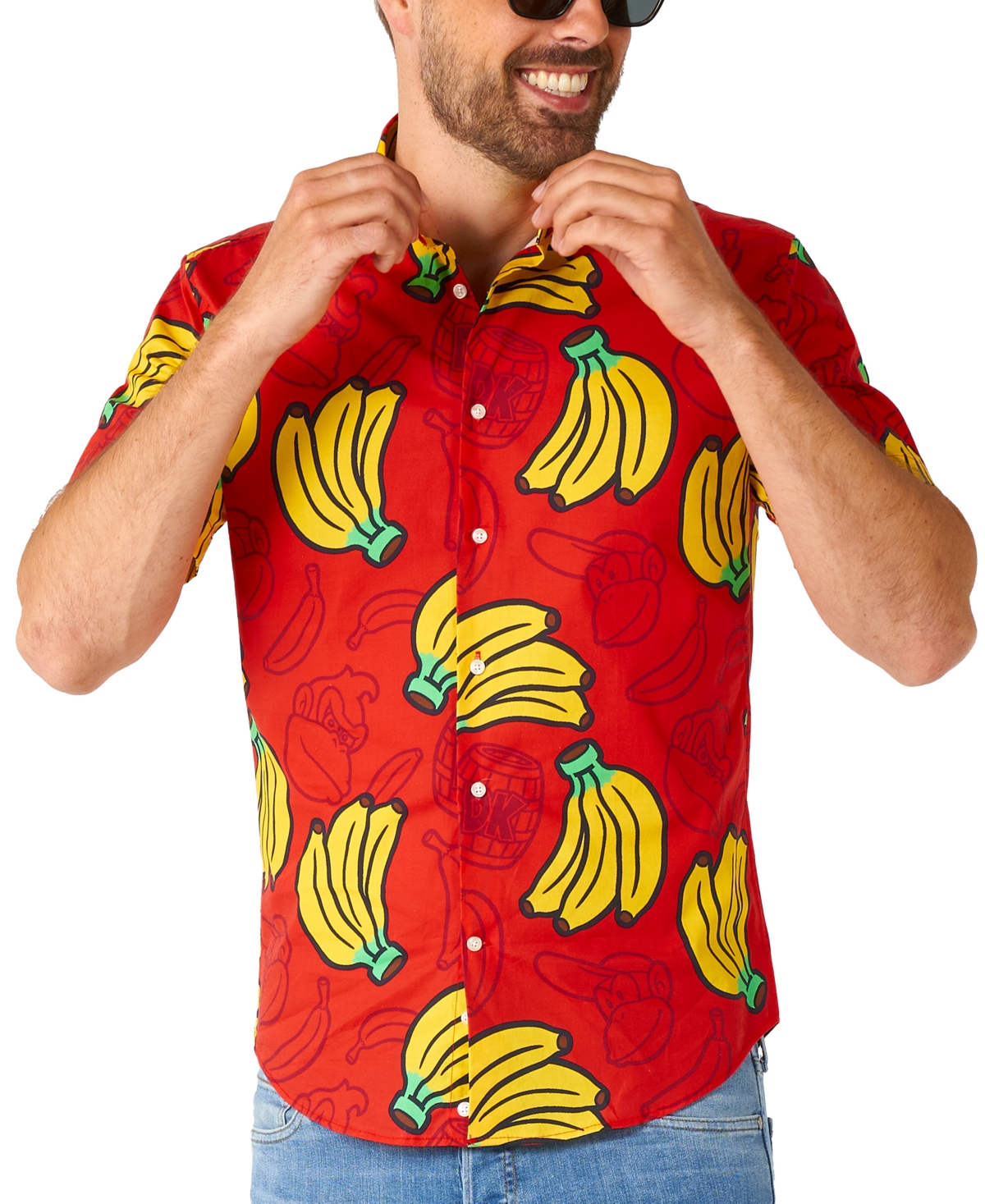 Men's Short-Sleeve Donkey Kong Graphic Shirt - Red
