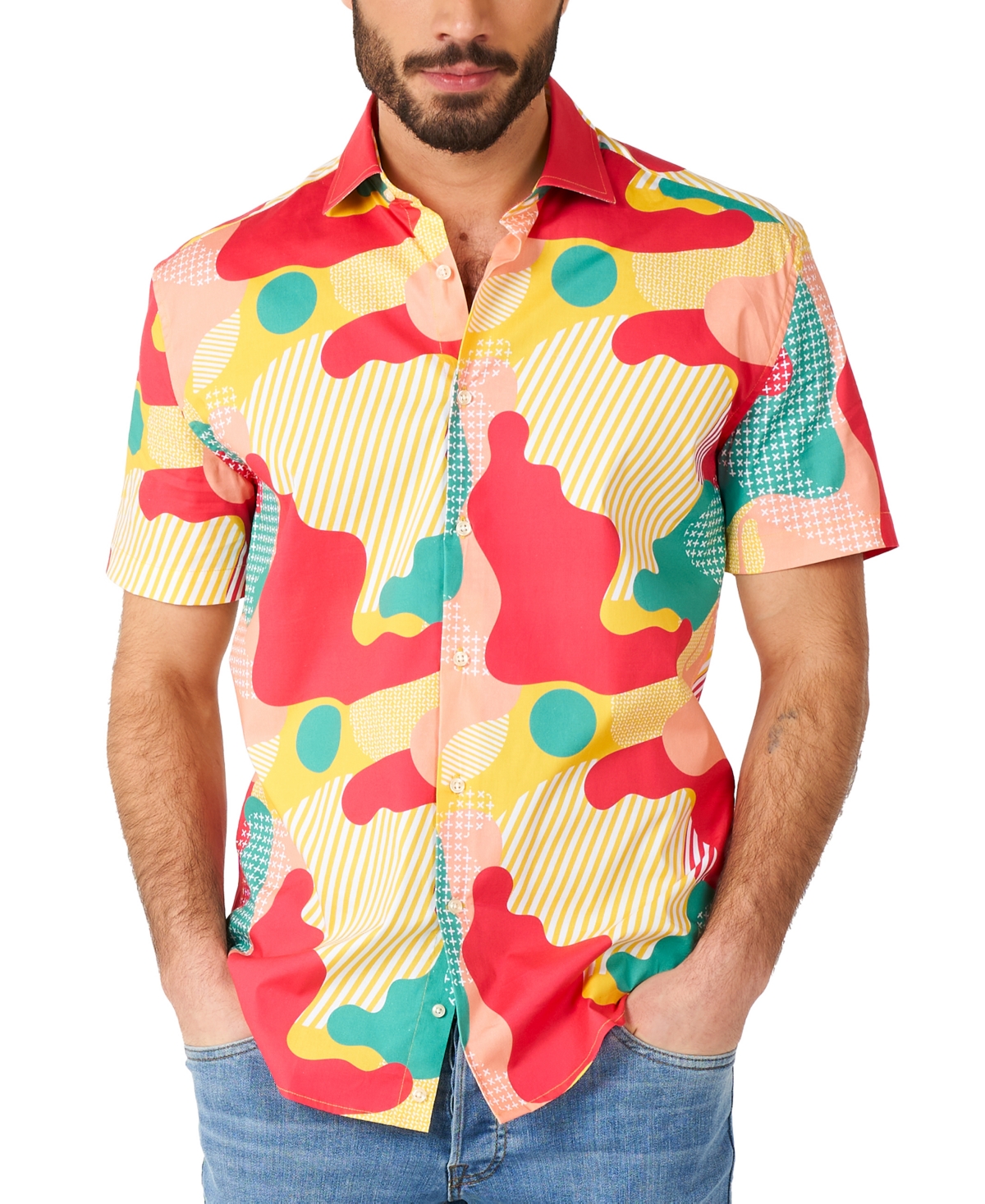 Men's Short-Sleeve Coral Graphic Shirt - Miscellane