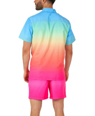 Men's Summer Set - 2 Piece Beach Wear set - Rainbow - Matching Shirt and Shorts