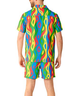 Men's Summer Set - 2 Piece Beach Wear set - Multicolored - Matching Shirt and Shorts