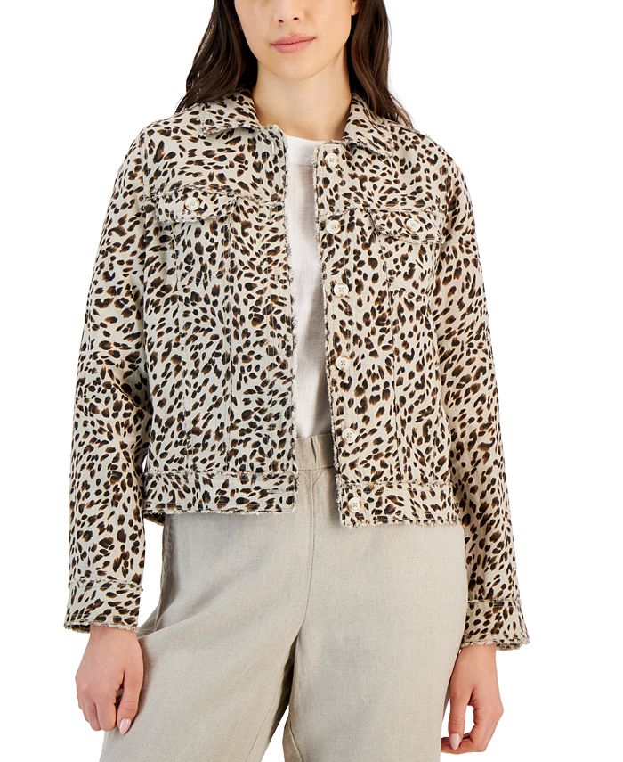 Macy's leopard print jacket top