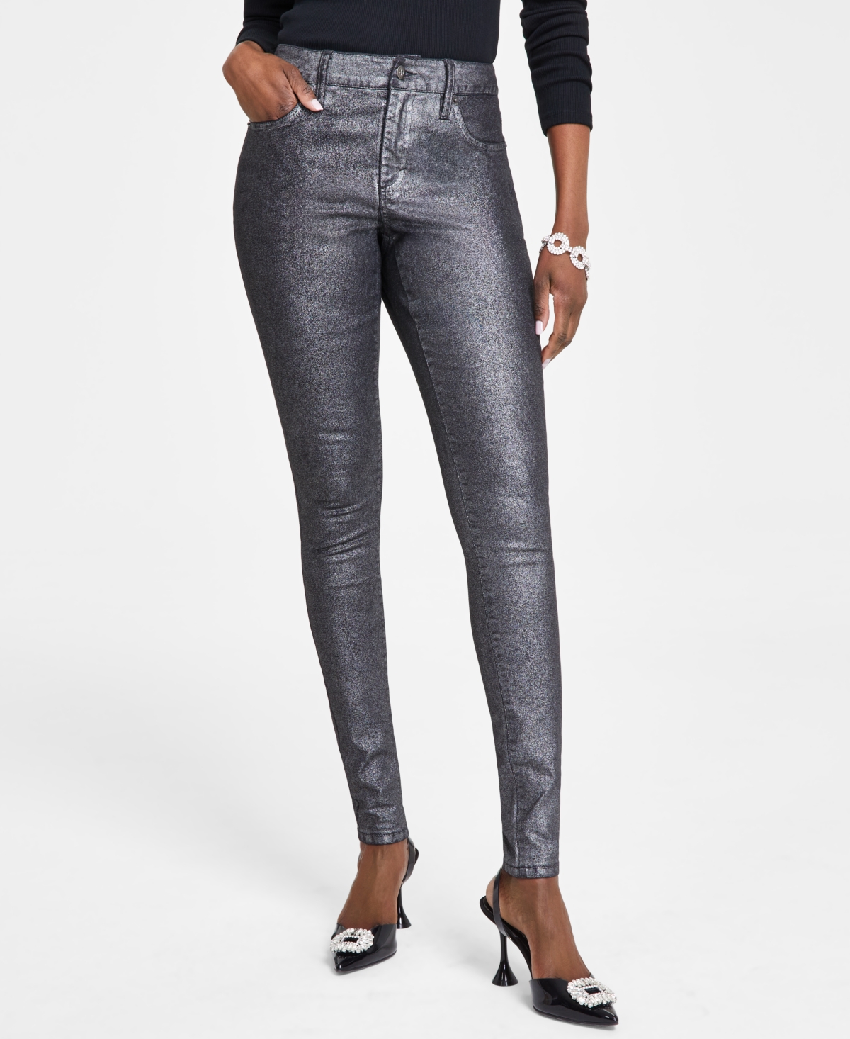 Inc International Concepts Women's High-rise Ultra Skinny Pants, Created For Macy's In Mid Heather Grey