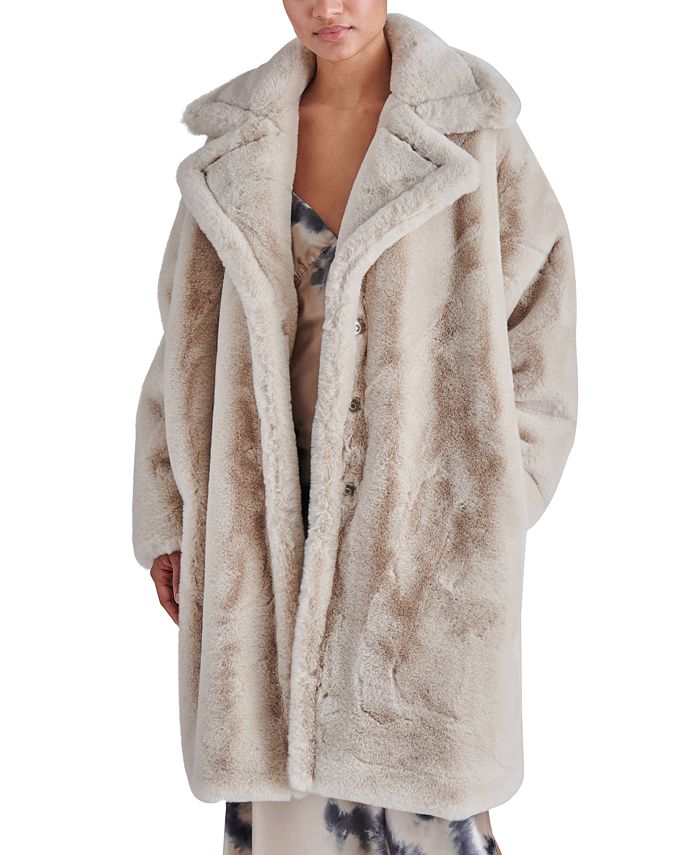 Steve Madden Women's Emery Oversized Long Faux Fur Coat - Macy's