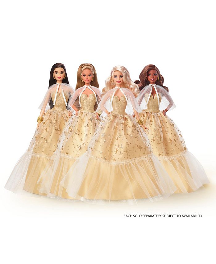 2023 Holiday Barbie Doll, Seasonal Collector Gift, Golden Gown and Light  Brown Hair