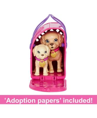 Doll and Accessories Pup Adoption Playset with Doll, 2 Puppies and Color-Change