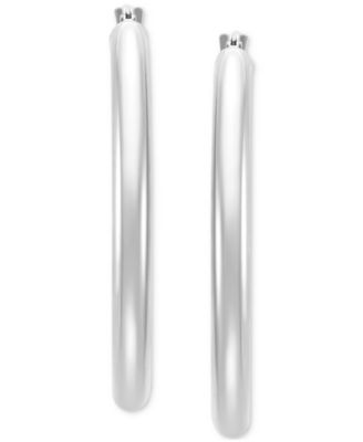 Polished Round Hoop Earrings in 14k Gold, 30mm