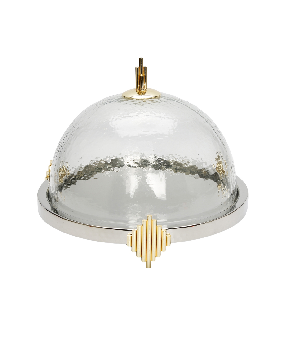 Cake Dome with Stainless Steel Base Symmetrical Design - Gold