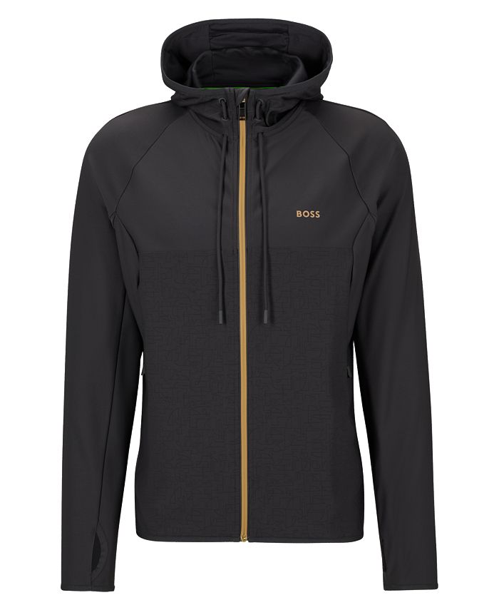 Hugo boss hooded sweatshirt with logo store and reflective detailing