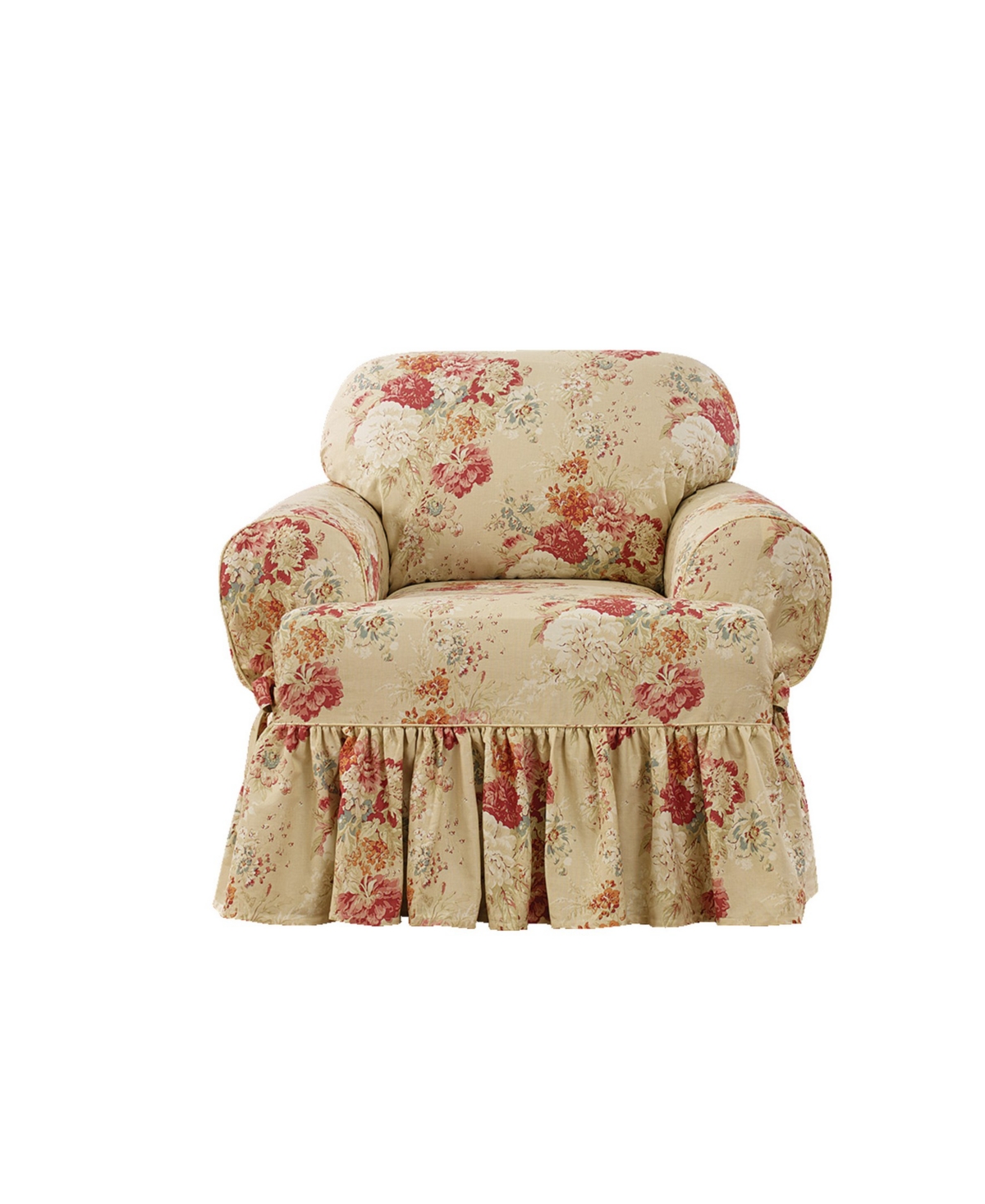 Waverly Ballad Bouquet T Cushion Chair Slipcover, 40" X 43" In Blush