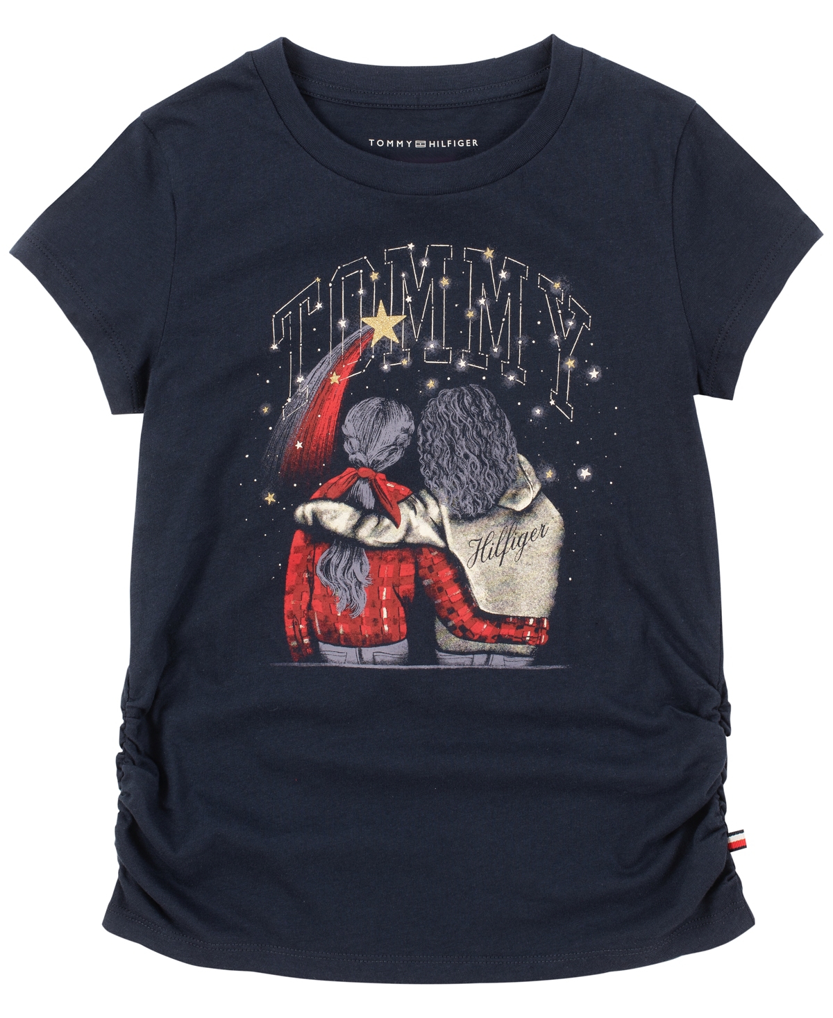 Tommy Hilfiger Big Girls Tommy Shooting Star Short Sleeve T-shirt In Navy