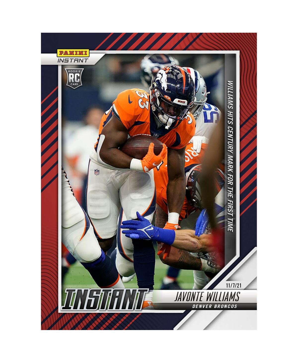 Panini America Javonte Williams Denver Broncos Parallel  Instant Nfl Week 9 100 Yards For The First T In Multi