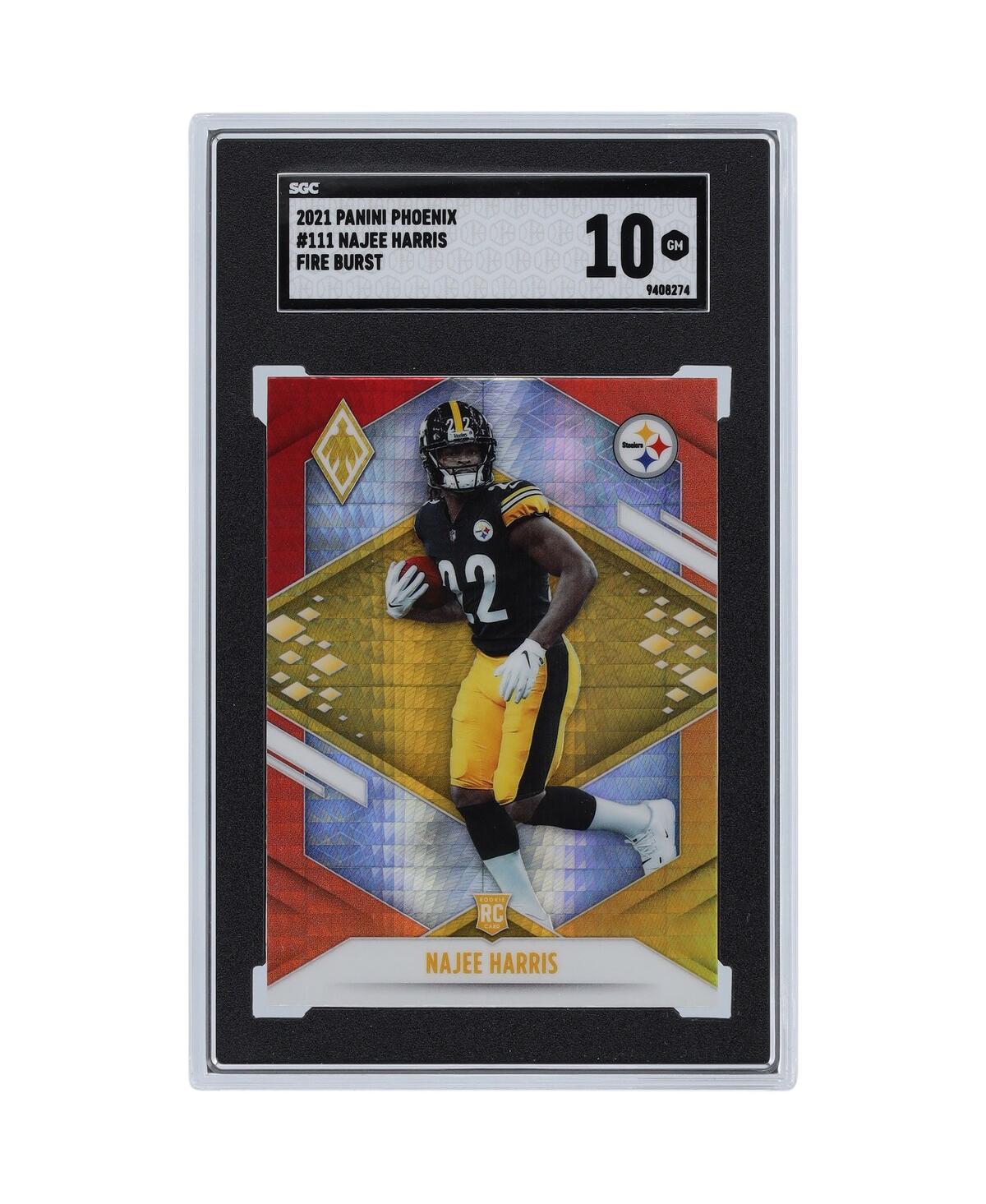 Najee Harris Pittsburgh Steelers 2021 Panini America Phoenix Fire Burst #111 Sgc Authenticated 10 Rookie Card