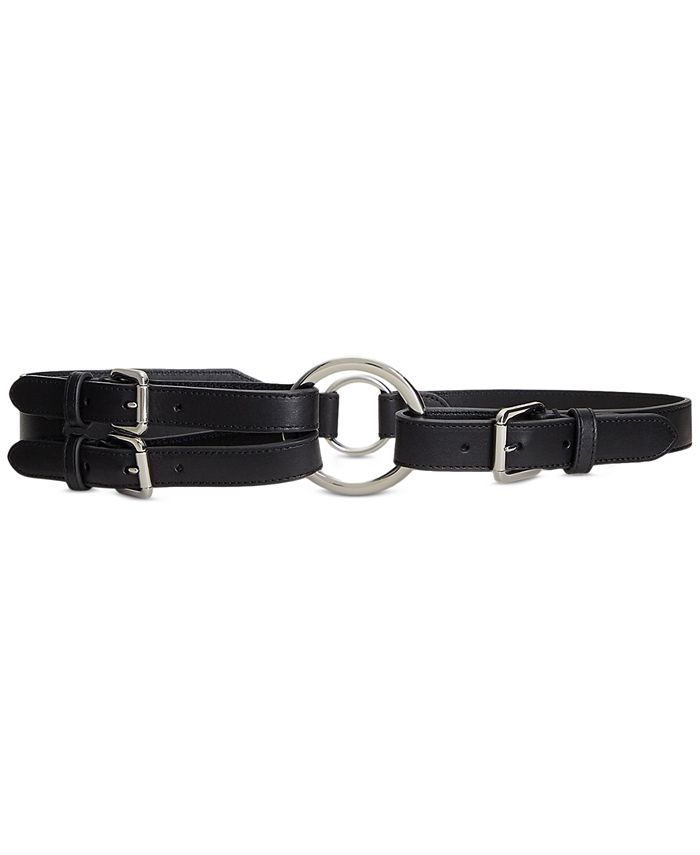 Lauren Ralph Lauren Women's Tri-Strap O-Ring Leather Belt - Macy's