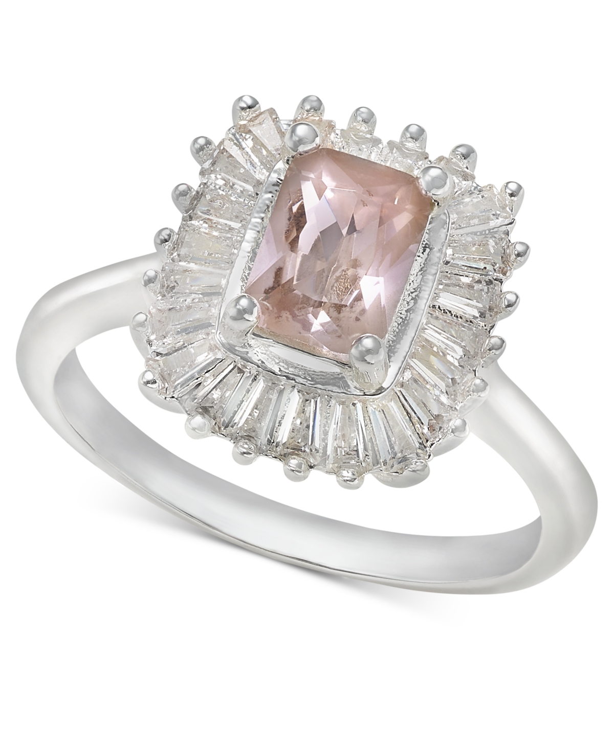 Charter Club Silver-tone Pink Halo Crystal Ring, Created For Macy's