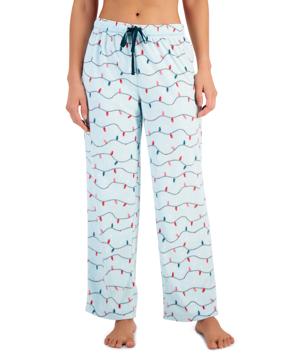Charter Club Women's Printed Fleece Pajama Pants, Created For Macy's In Bright Lights