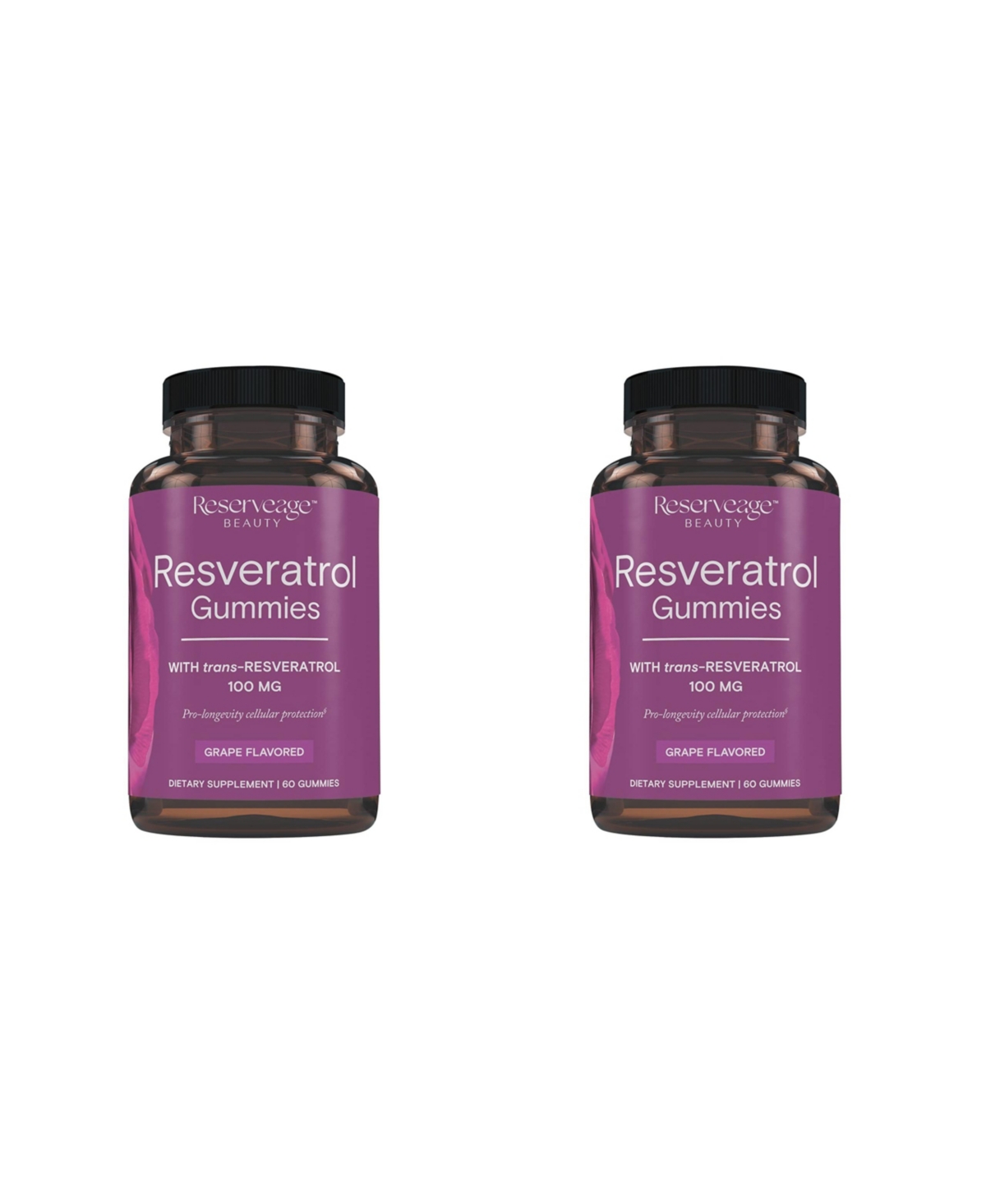 Resveratrol Gummies Grape Flavored 100 Mg 60ct - 2 Pack