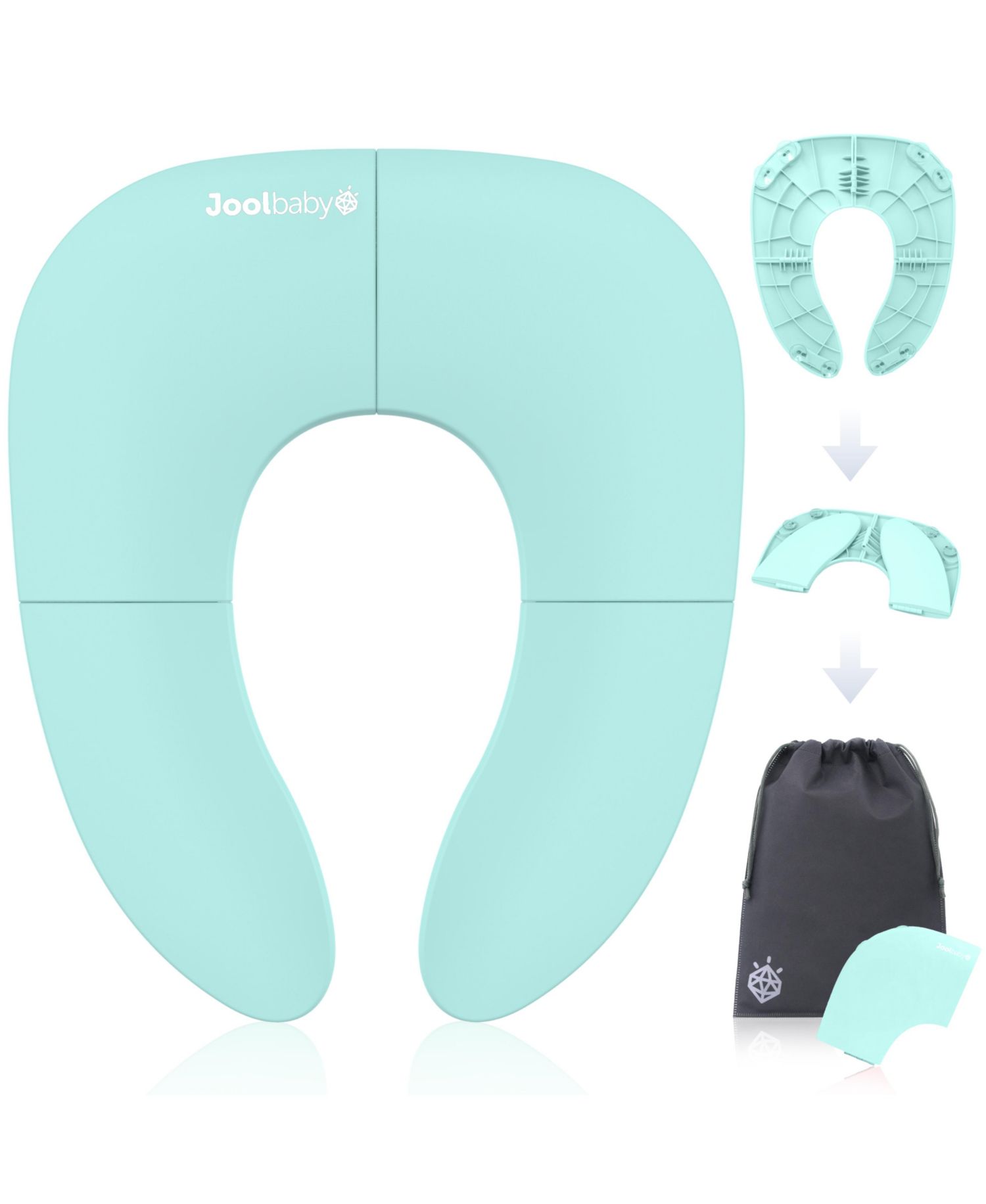 Folding Travel Potty Training Seat for Toddlers, Fits Round & Oval Toilets, Non-Slip Suction Cups, Includes Free Travel Bag