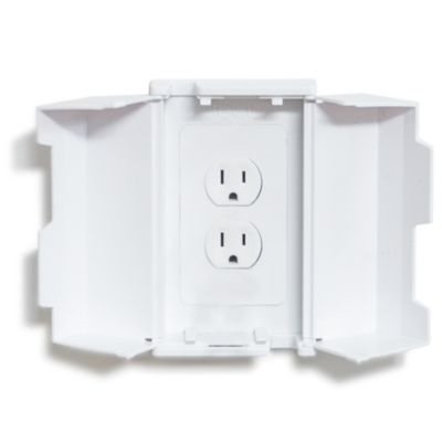 Jool Baby Toddler Electrical Outlet Cover Box Safety, Duplex & Decorator Electrical Outlet Plates Included, Spacious Compartment (2-Pack) - White
