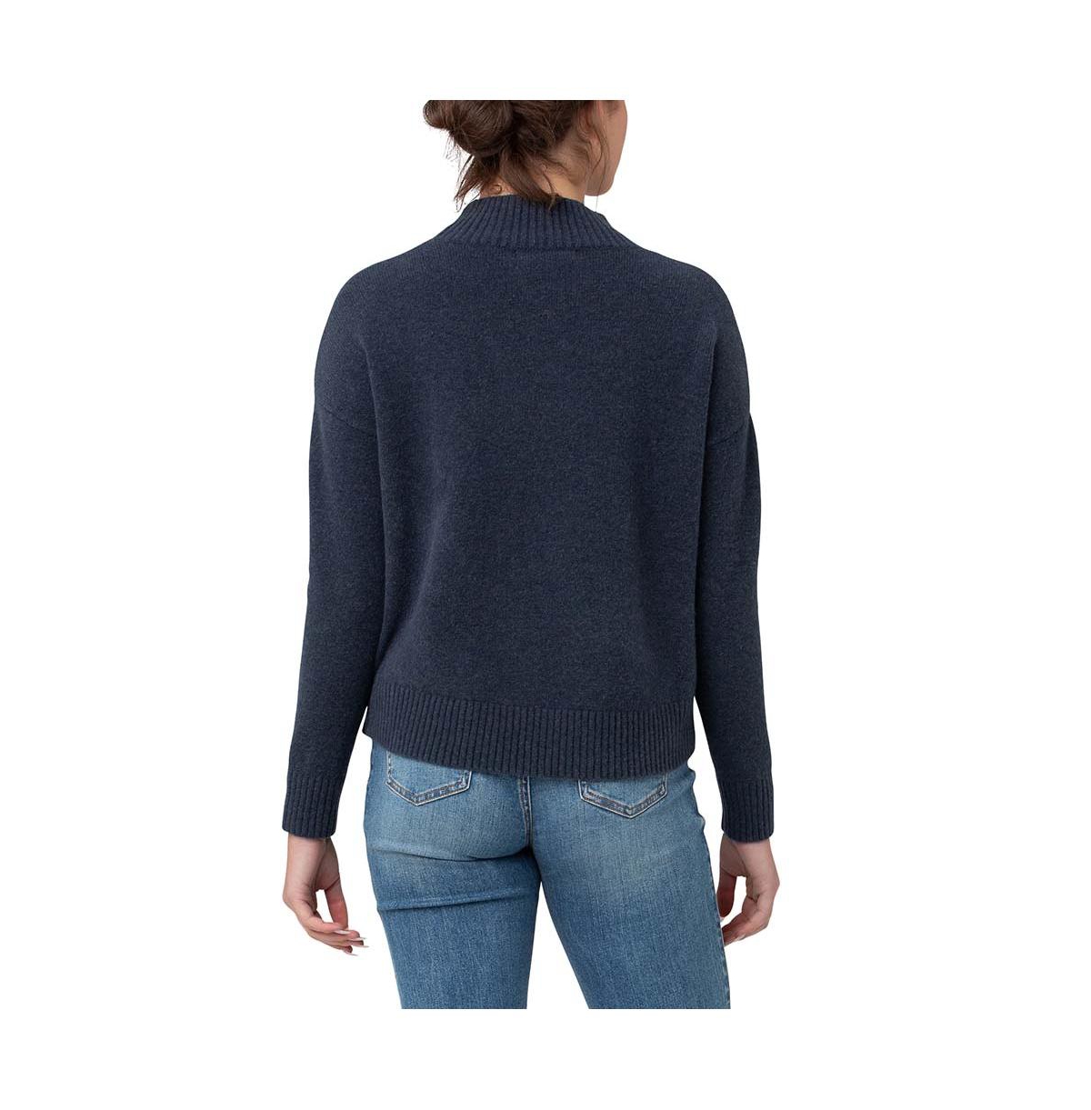 Ripe Maternity Maternity Ripe Jade Crop Nursing Knit Sweater- Denim marle
