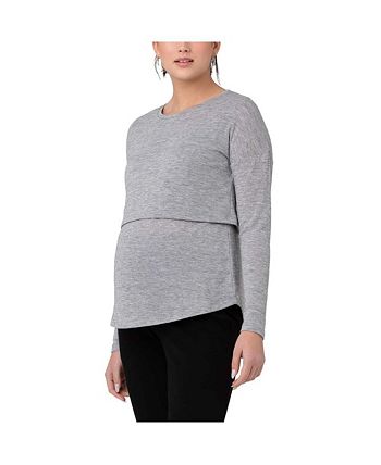Ripe Organic Nursing Long Sleeve Top - Silver Marle