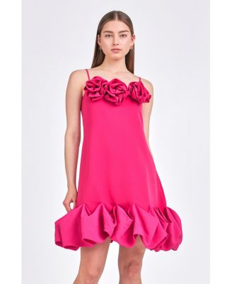 Women's Rose Bubble Mini Dress